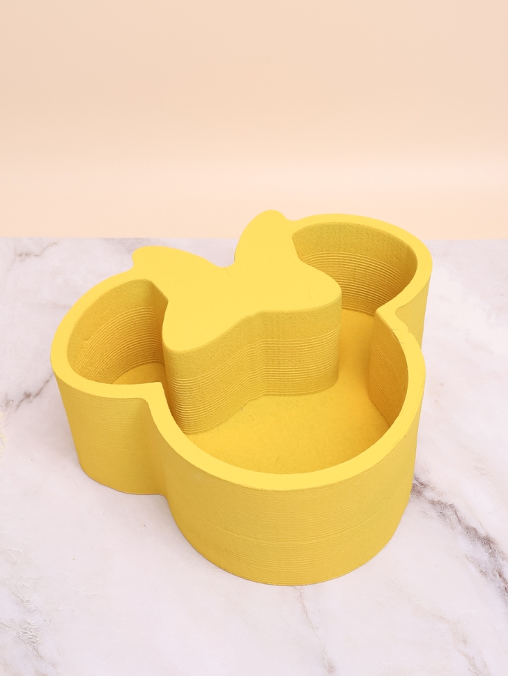 Пенобокс для цветов 25х22х10см Минни голова желтый