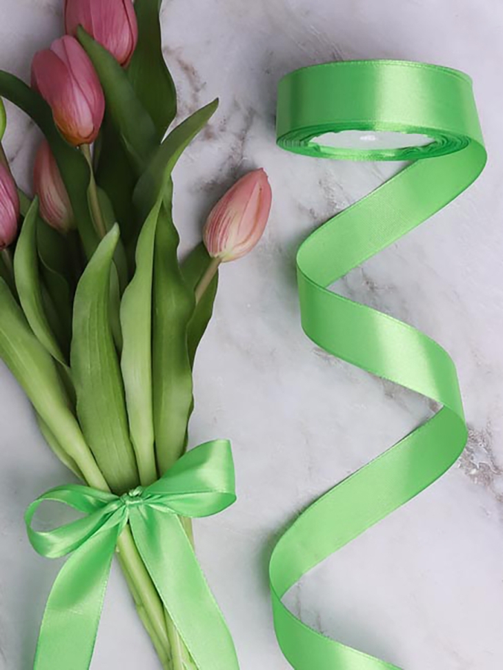 Лента атласная 25мм х 25 ярд  JD салатовый