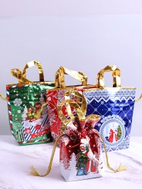 Мешок подарочный НГ 26x24x10см Новый год микс