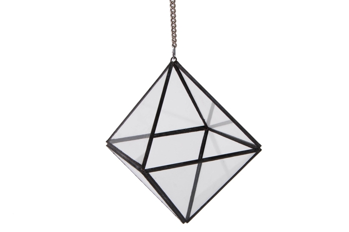 Флорариум "Октаэдр" грань 9см 9х9х16 см подвесной 