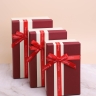 Коробка прямоугольник набор из 3шт 23х16х9см полоса с бантом белый/винный микс Коробка прямоугольник набор из 3шт 23х16х9см полоса с бантом белый/винный микс