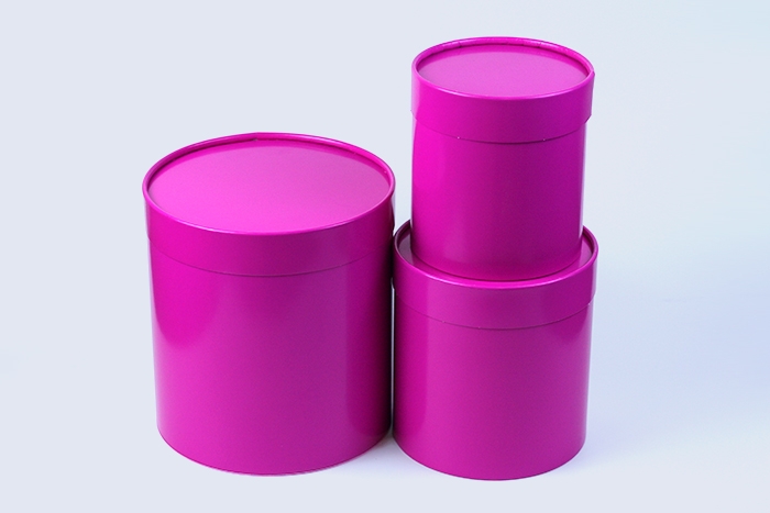 Коробка цилиндр набор из 3шт. 20х22см фуксия Коробка цилиндр набор из 3шт. 20х22см фуксия