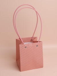 Сумочка для цветов 13х15х12,5см 3D М412 персик