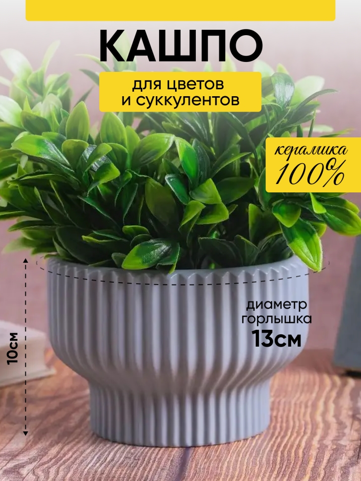 Кашпо керамика 15х15х10см JW7390000.15 голубой