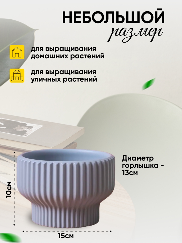 Кашпо керамика 15х15х10см JW7390000.15 голубой
