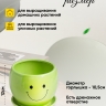 Кашпо керамика 12х12х12см смайлик салатовый