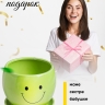 Кашпо керамика 12х12х12см смайлик салатовый