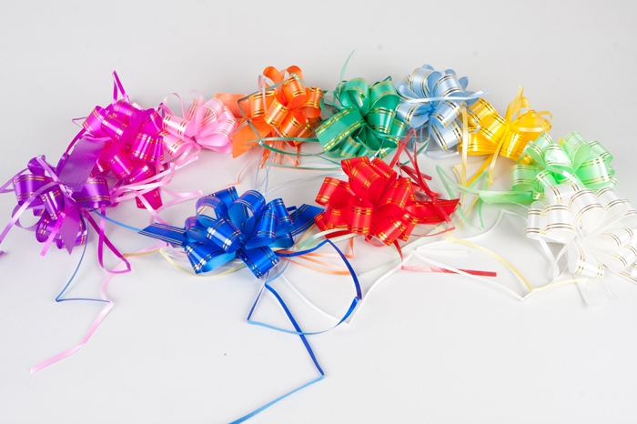 Бант шар с золотой полосой 32, 50шт. микс