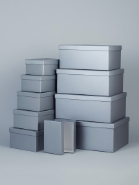 Коробка прямоугольник набор из 10шт 37х28х17см серый