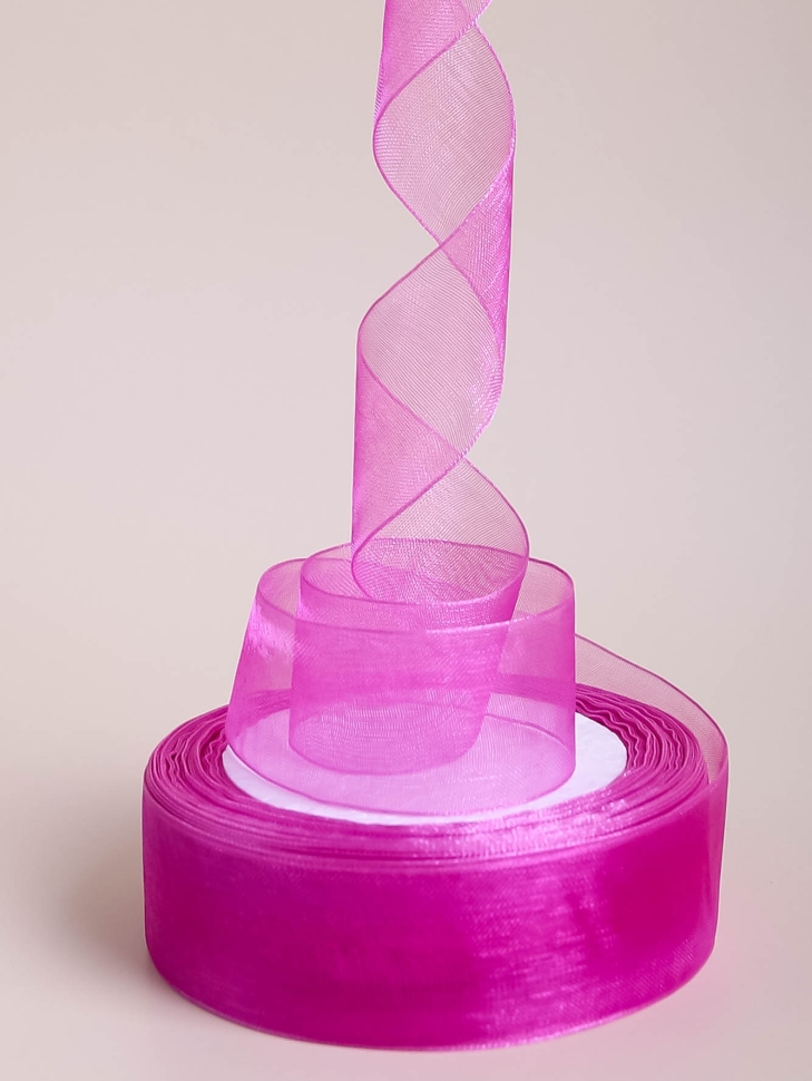 Лента органза 24мм х 25 ярд фиолетовый