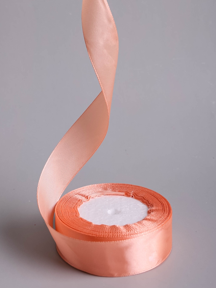 Лента атласная 25мм х 25 ярд JD лососевый Лента атласная 25мм х 25 ярд JD лососевый