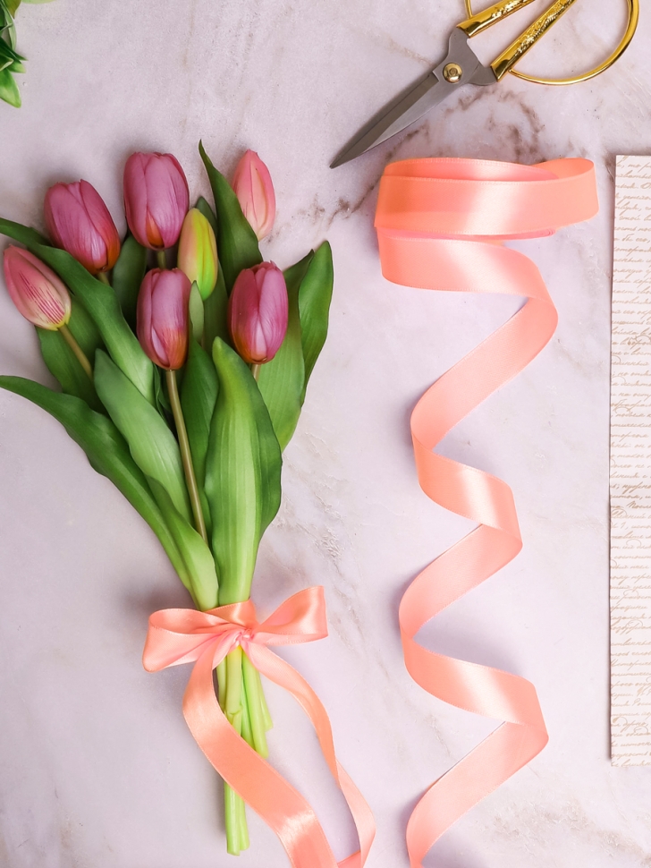 Лента атласная 25мм х 25 ярд JD лососевый Лента атласная 25мм х 25 ярд JD лососевый