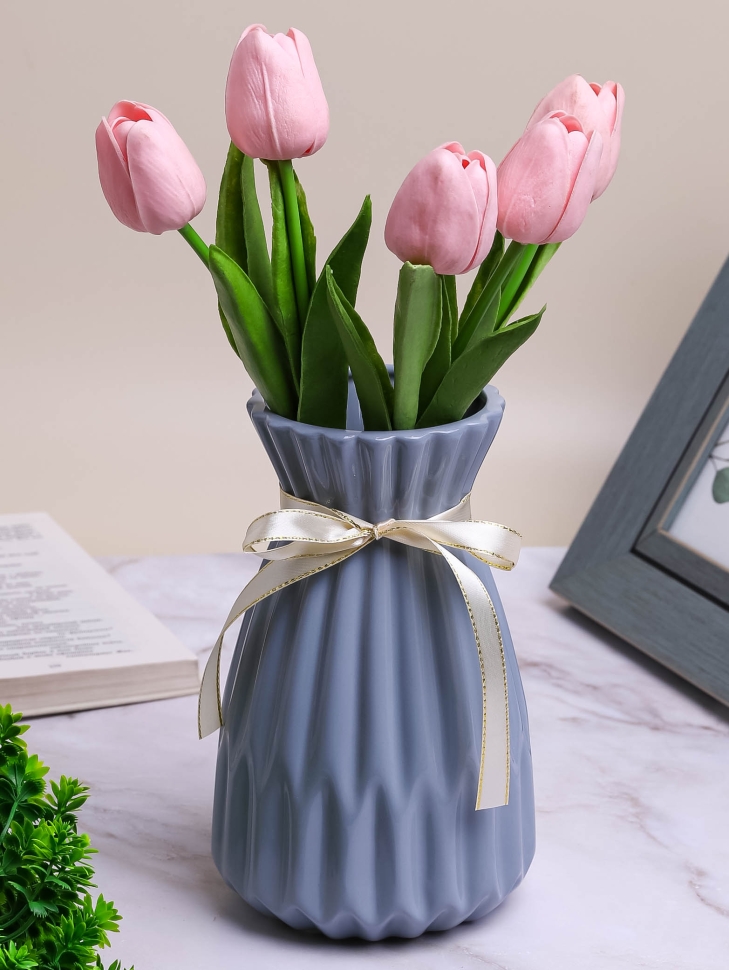 Ваза керамика 20,5х8,5х12,5см 811C010M серый Ваза керамика 20,5х8,5х12,5см 811C010M серый