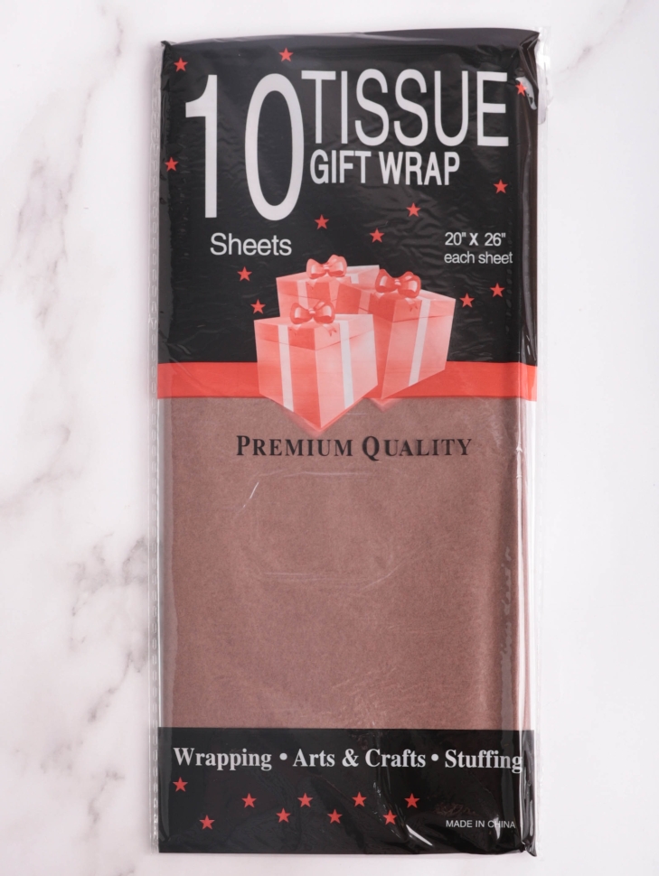 Бумага тишью  50х66см,10 лист. шоколадный