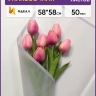 Пленка матовая 58смх58см 10 листов 50мкм РЦ фрост с каймой лаванда Пленка матовая 58смх58см 10 листов 50мкм РЦ фрост с каймой лаванда