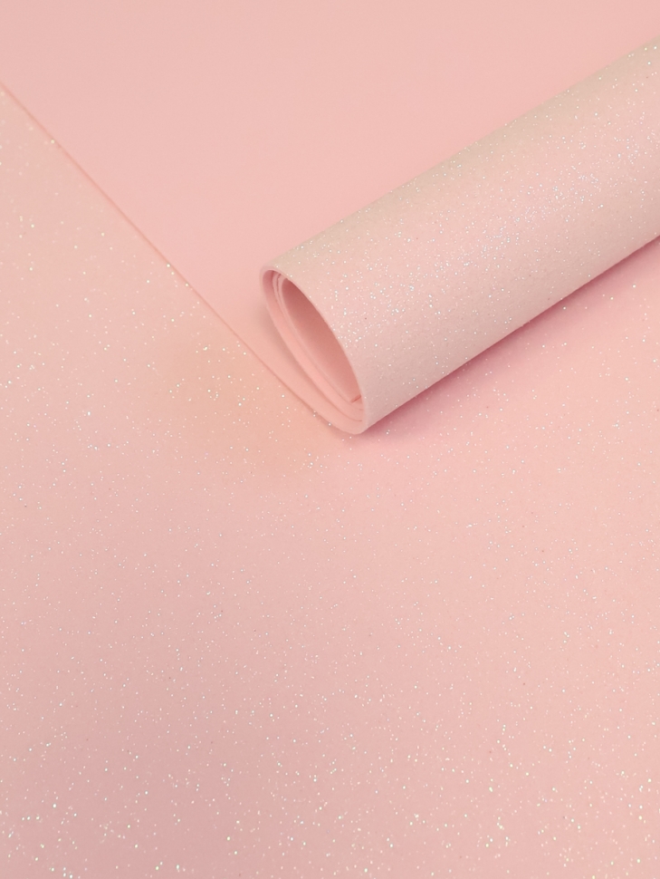 Фоамиран глиттерный иней 60х70см 1,8мм 1лист. розовый Фоамиран глиттерный иней 60х70см 1,8мм 1лист. розовый