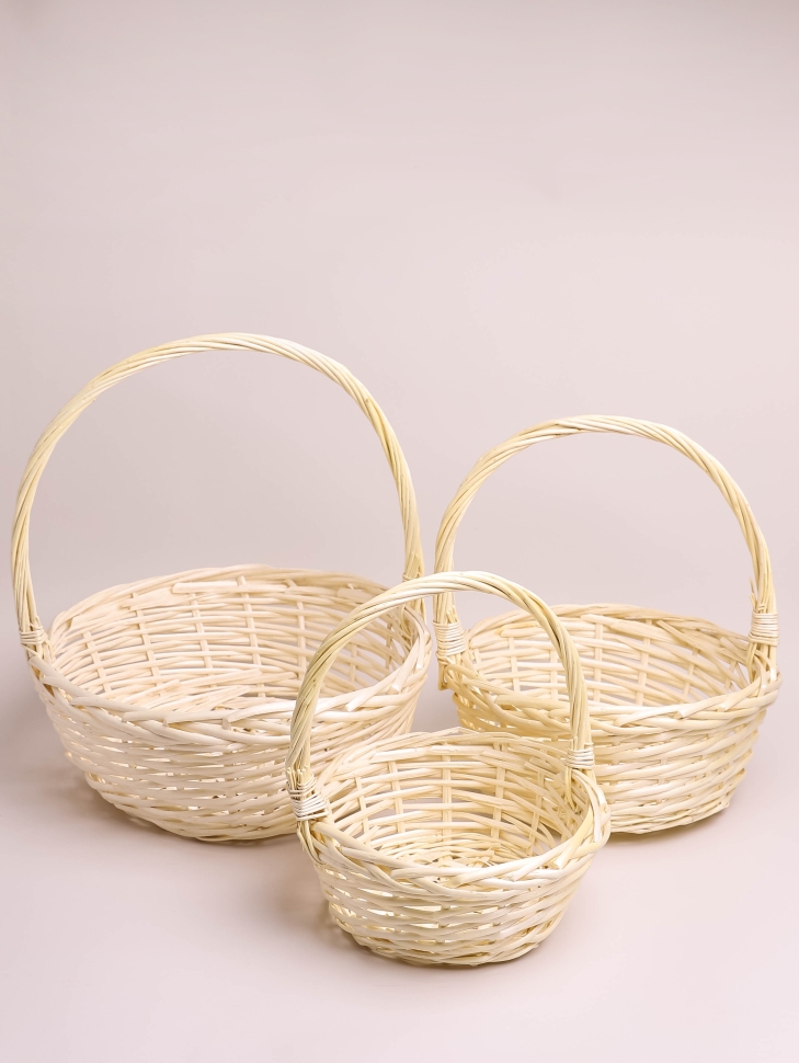 Корзина плетеная (ива) 3шт 34х34х36см M-28-35 натуральный Корзина плетеная (ива) 3шт 34х34х36см M-28-35 натуральный