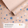 Бумага крафт 70г/м2, 70см x 10м, Звезды синий/серебро