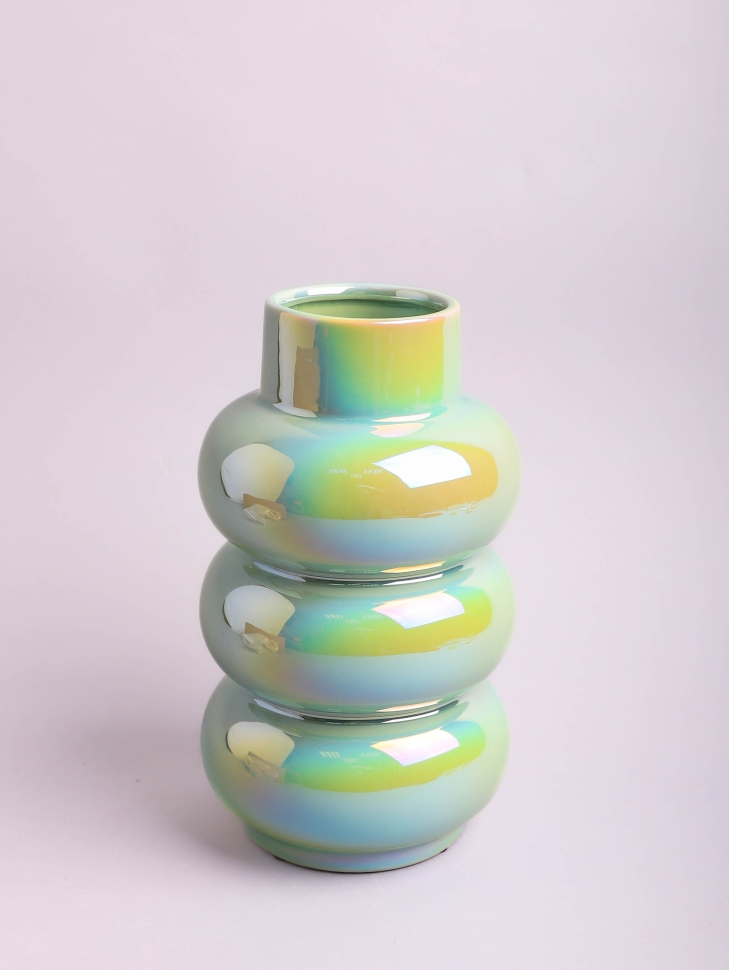 Ваза керамика 24х14см ZG 2008-1 Перламутр зеленый Ваза керамика 24х14см ZG 2008-1 Перламутр зеленый