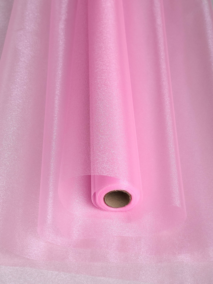 Органза-снег в рулоне 70смх9м светло-розовый