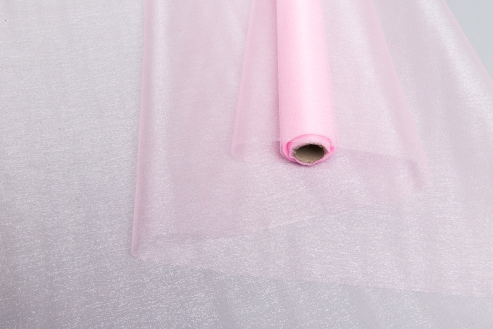 Органза-снег в рулоне 70смх9м светло-розовый