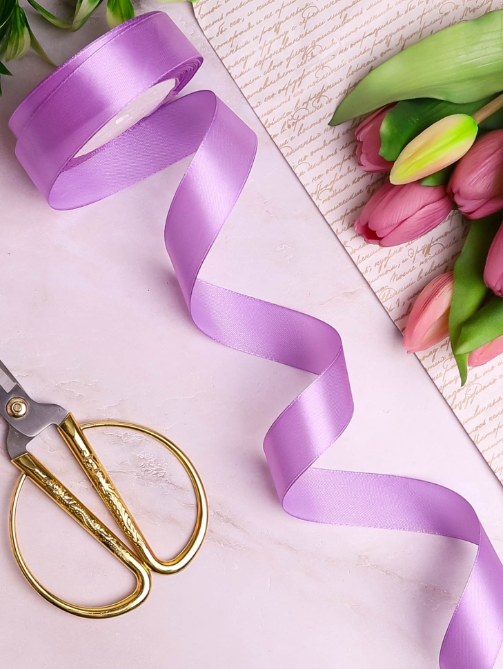 Лента атласная 25мм х 25 ярд  JD лиловый