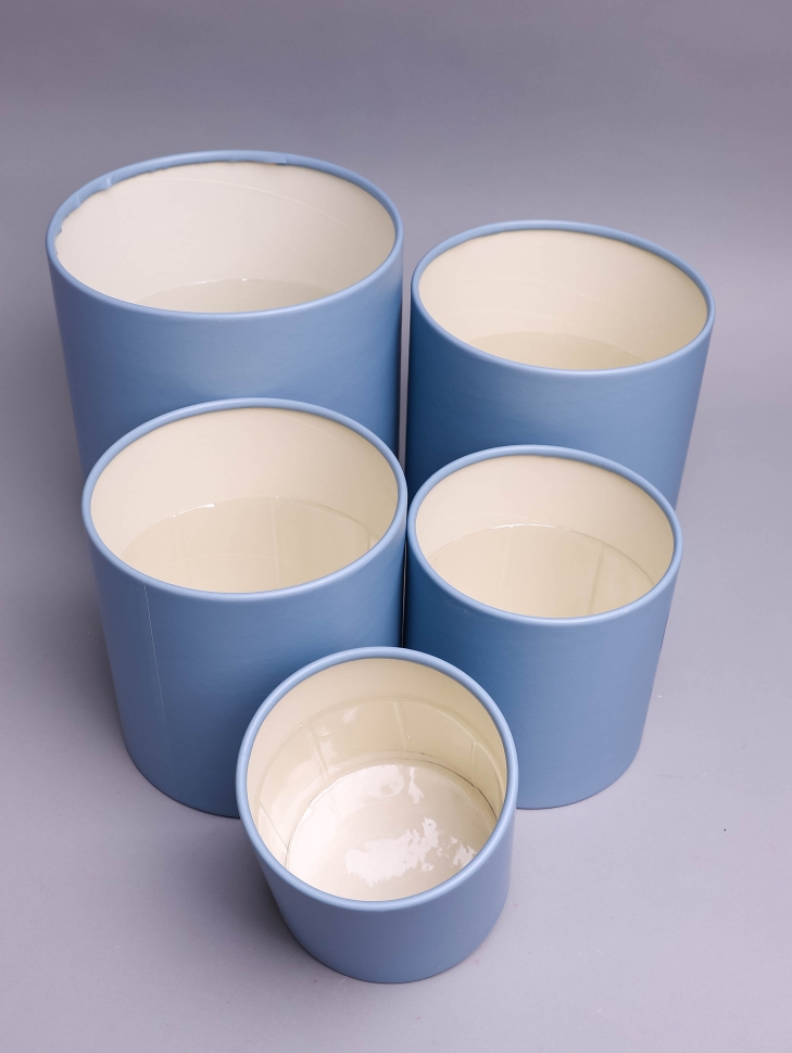 Коробка цилиндр набор из 5шт К d21хh21 - d12хh12см б/крышки бирюзовый Коробка цилиндр набор из 5шт К d21хh21 - d12хh12см б/крышки бирюзовый