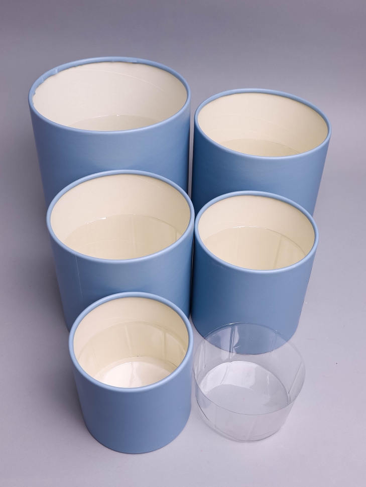 Коробка цилиндр набор из 5шт К d21хh21 - d12хh12см б/крышки бирюзовый Коробка цилиндр набор из 5шт К d21хh21 - d12хh12см б/крышки бирюзовый