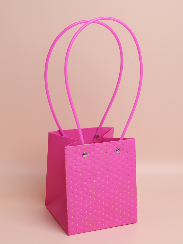 Сумочка для цветов 13х15х12,5см 3D М412 малиновый Сумочка для цветов 13х15х12,5см 3D М412 малиновый