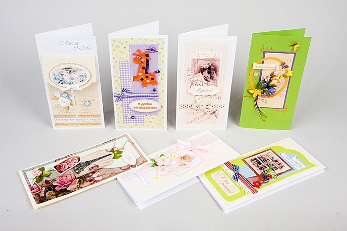 Открытка дизайнерская с конвертом 21,5x11см микс