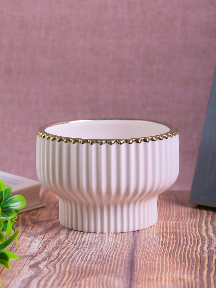 Кашпо керамика 16х16х6,2см W7396011.15 белый