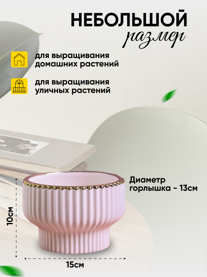 Кашпо керамика 16х16х6,2см W7396011.15 белый