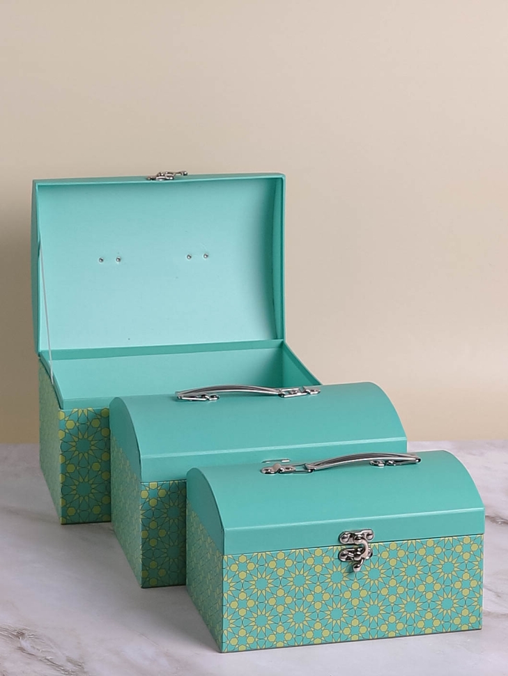 Коробка сундучок набор из 3шт 26x18x16,5см CN230510-2-489 зеленый