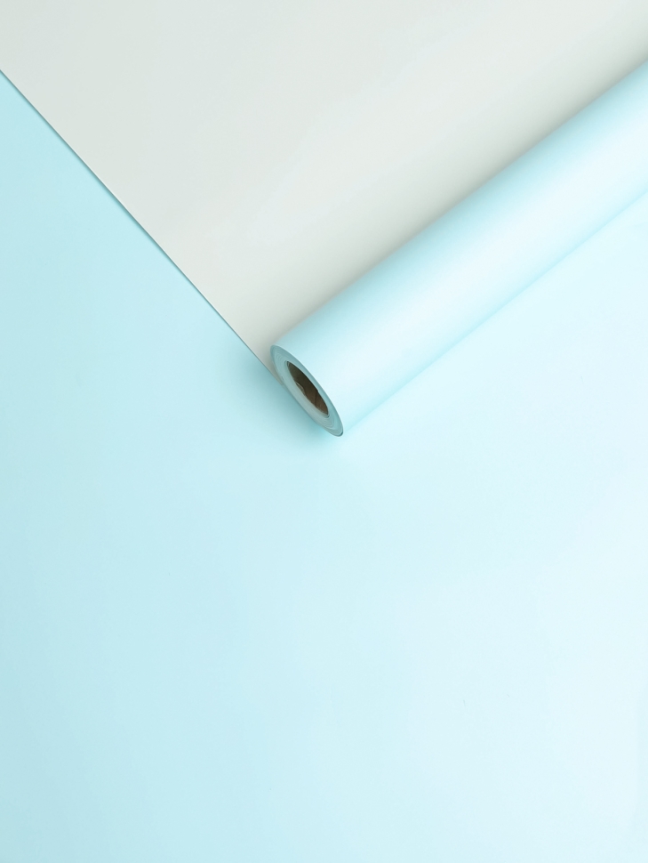 Пленка матовая 65мкм 58см х 10м двухцветная небесный/фисташковая пастель