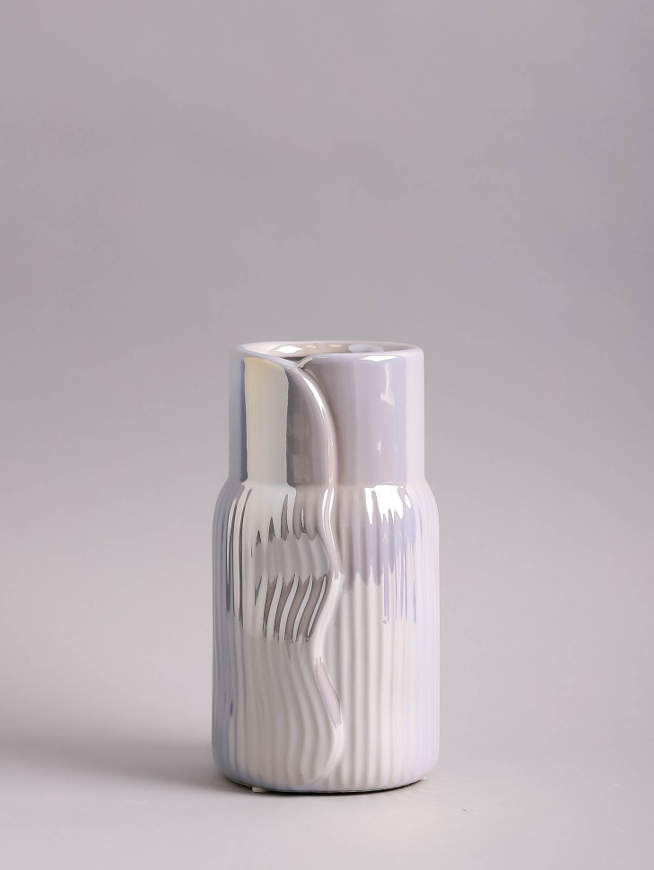 Ваза керамика 18х9,5х9,5см 8203D-07 Перламутр белый Ваза керамика 18х9,5х9,5см 8203D-07 Перламутр белый