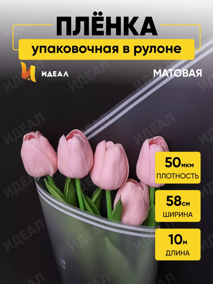 Пленка матовая 50мкм 58см х 10м РЦ прозрачный кант черный Пленка матовая 50мкм 58см х 10м РЦ прозрачный кант черный