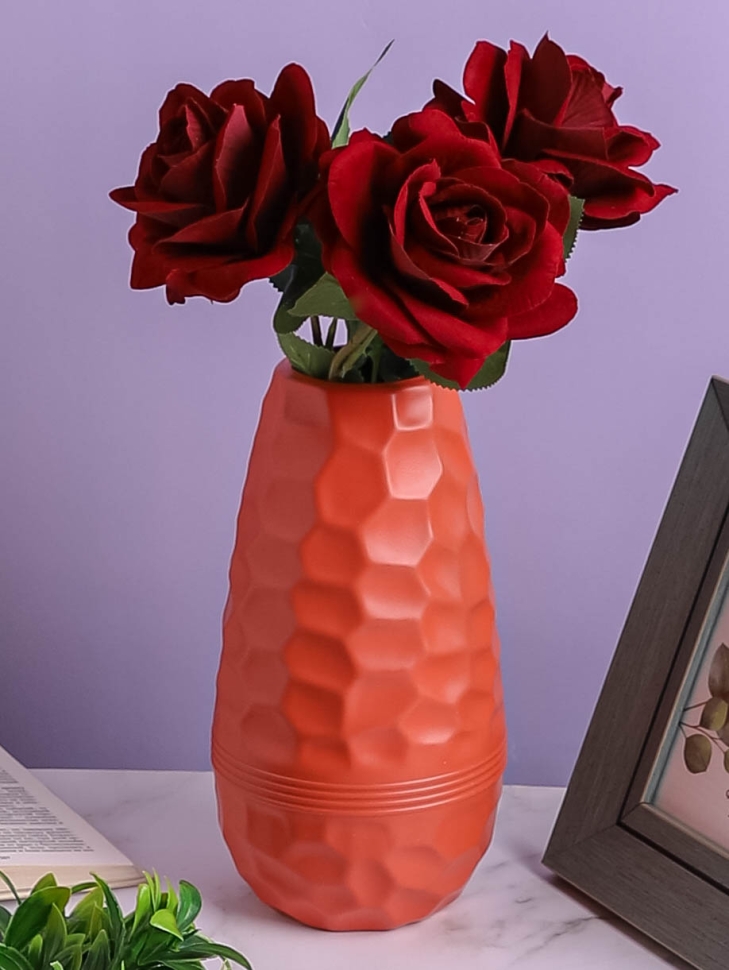 Ваза пластиковая  H25,5 х D6х9см AS3563 оранжевый