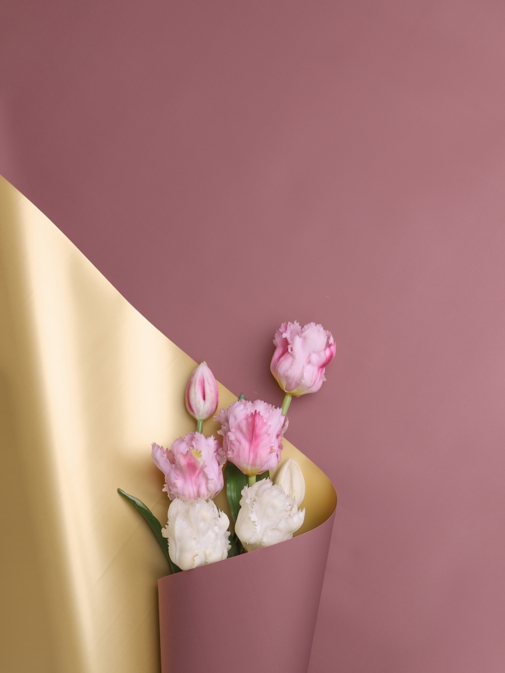 Пленка матовая 65мкм 58см х 10м Золото розовый пыльный