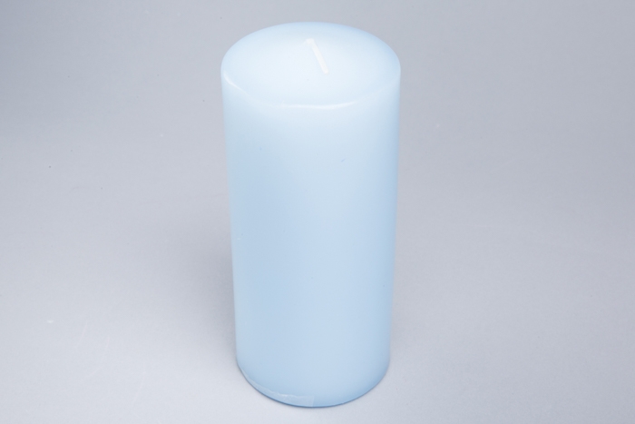 Свеча пенек d63х h150мм голубой