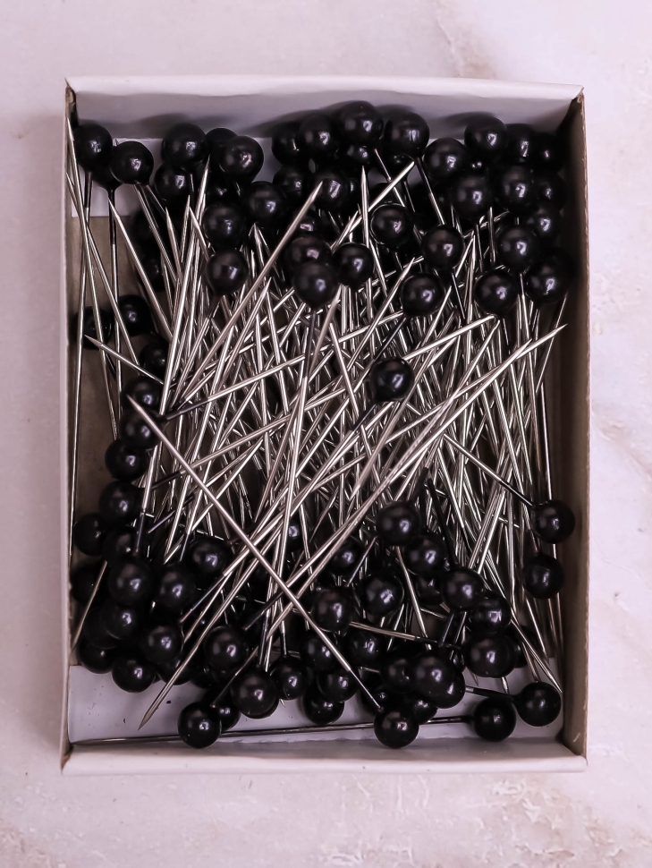 Булавка с бусинкой 5см, 144шт. черный