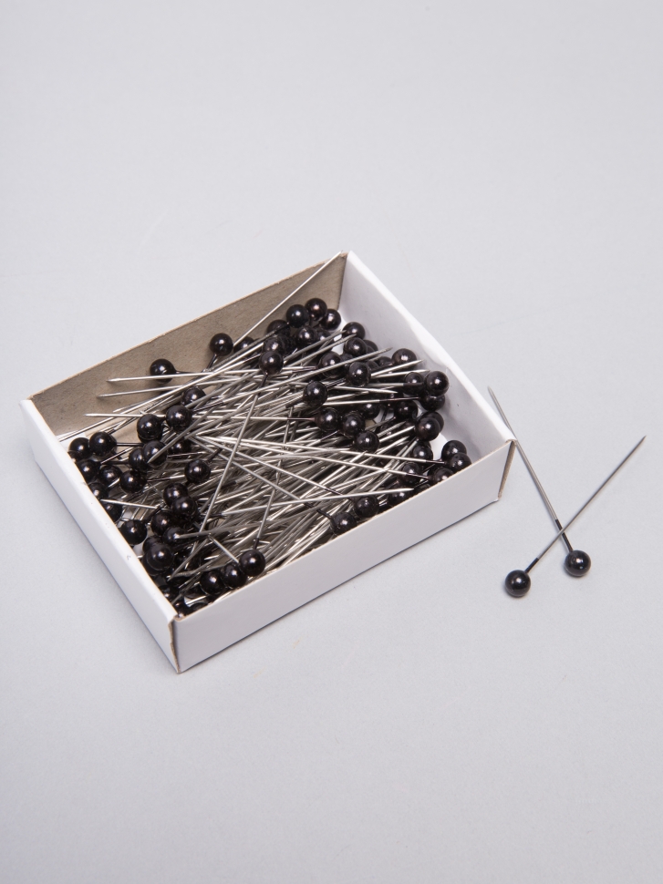 Булавка с бусинкой 5см, 144шт. черный
