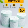 Коробка цилиндр набор из 3шт. 22,5х16,5см ромбы бирюзовый Коробка цилиндр набор из 3шт. 22,5х16,5см ромбы бирюзовый