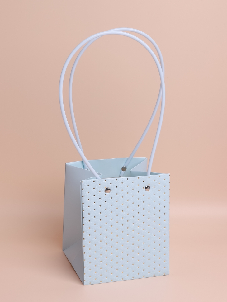 Сумочка для цветов 13х15х12,5см 3D М412 голубой Сумочка для цветов 13х15х12,5см 3D М412 голубой