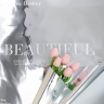 Пленка матовая 30мкм 58см х 10м РЦ Beautiful на серебре надпись белый Пленка матовая 30мкм 58см х 10м РЦ Beautiful на серебре надпись белый