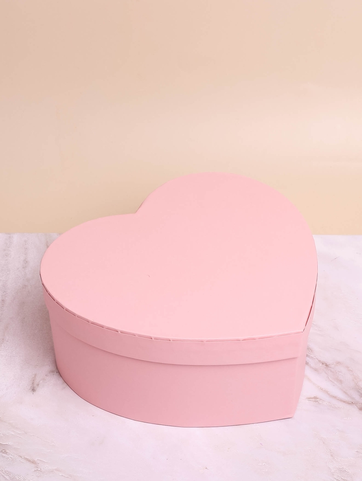 Коробка Сердце 19х17х7,5см однотонный розовый Коробка Сердце 19х17х7,5см однотонный розовый