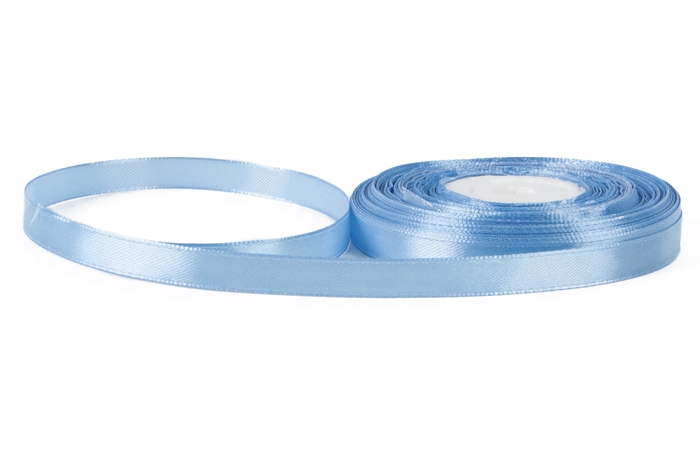 Лента атласная 10мм х 30м голубая