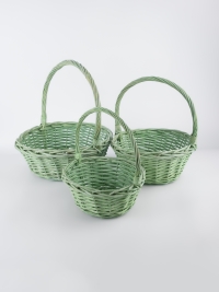 Корзина плетеная (ива) 3шт 34х34х36см M-28-44 зеленый