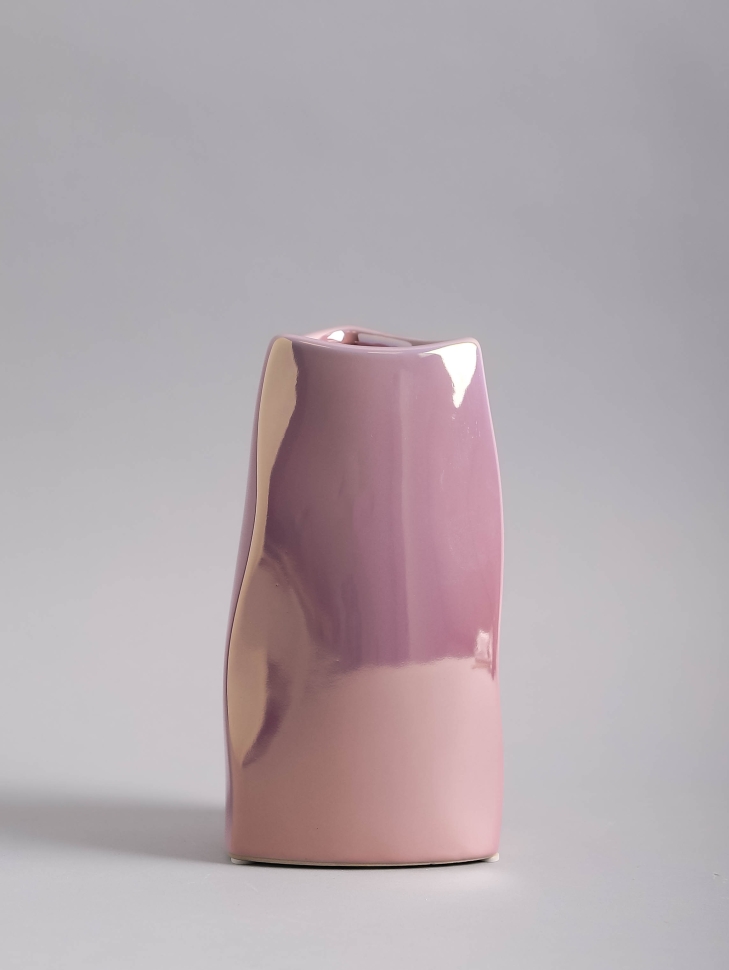 Ваза керамика 18х9,5х9,5см 8212D-07 Перламутр розовый