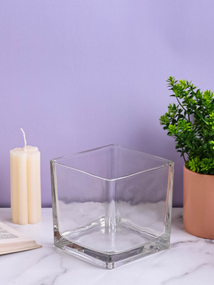 Ваза стекло Квадратная H12х12х12см К