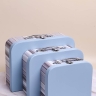 Коробка чемодан набор из 3шт 30,2x21,9x9,5см полоски небесный Коробка чемодан набор из 3шт 30,2x21,9x9,5см полоски небесный